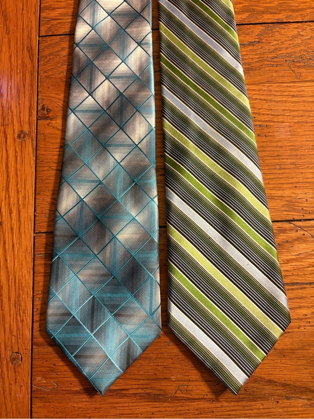 Stafford Men’s 100% Silk Ties Set of 2 Striped Geometric Neckties